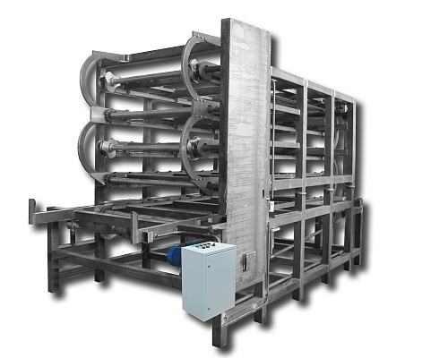 Многоярусный накопитель осей колесных пар